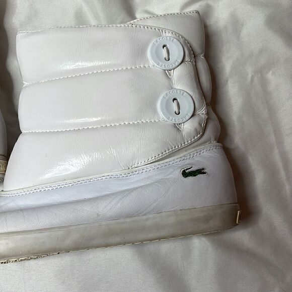 Lacoste Puffy White Snow Booties. Size 10. - Picture 3 of 11